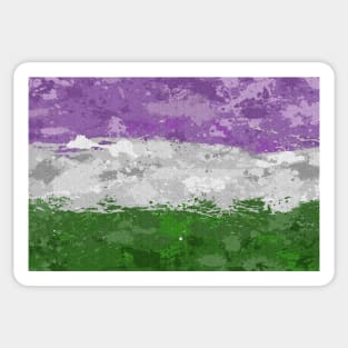 Abstract Paint Splatter Genderqueer Pride Flag Pattern Sticker